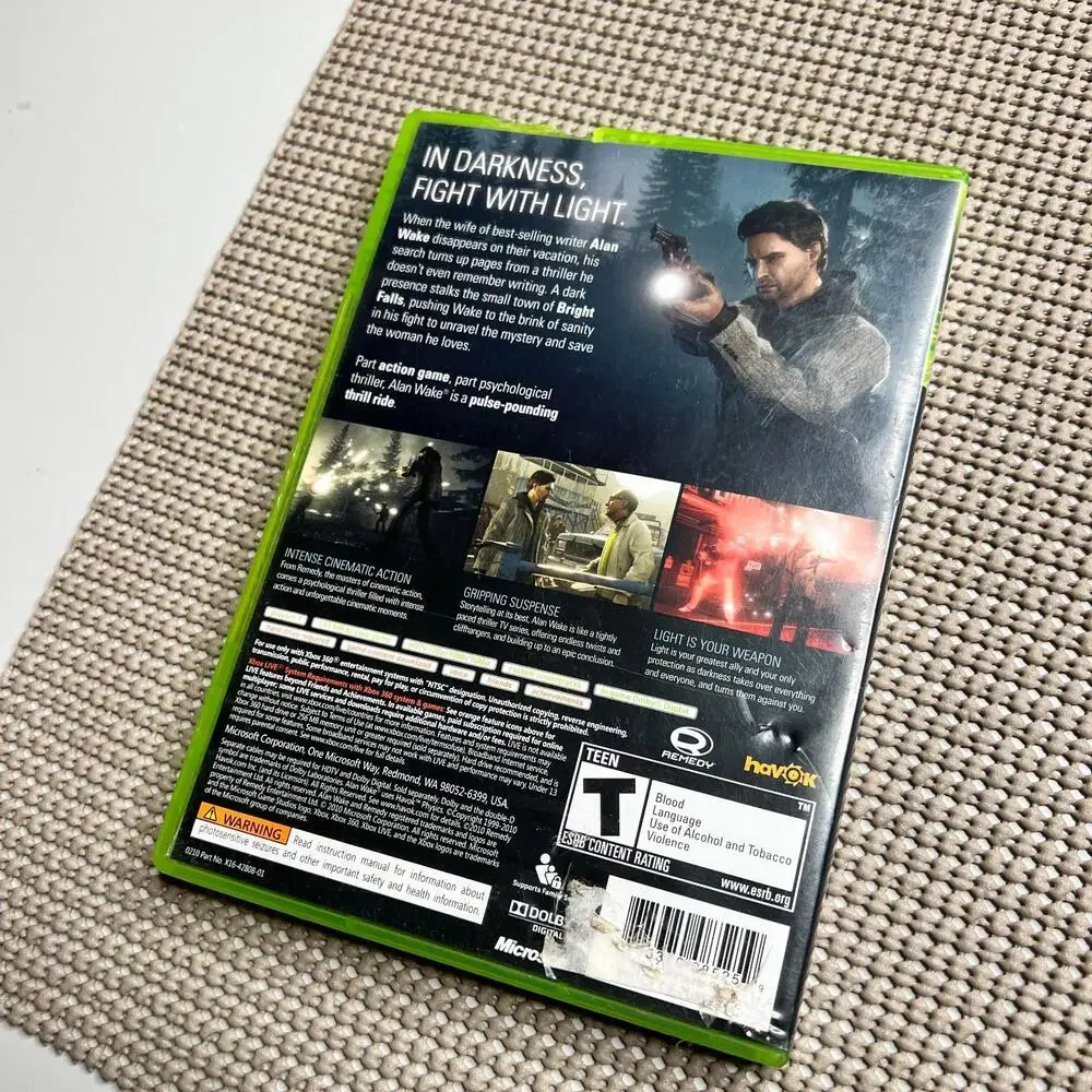 Alan Wake – Xbox 360 Psychological‎ Action Thriller Complete NTSC